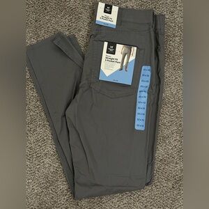 Gray Straight Fit 5-Pocket Pants